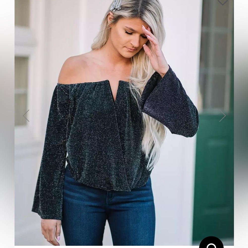 Willow & Root off the shoulder cropped top Size L